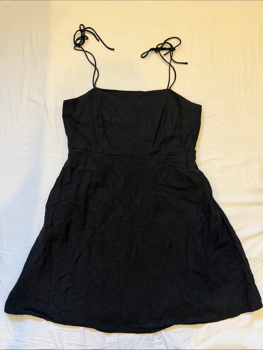 Old Navy Black Tie-Shoulder Mini Dress with A-Line Skirt